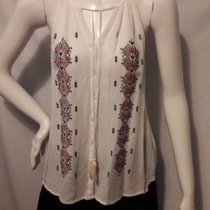 Boho embroidered  tank